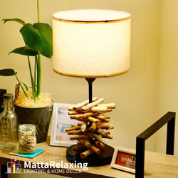 DRIFT WOOD TABLE LAMP 流木テーブルランプ LED電球付 ビーチカフェ 流木インテリア Type-B 1枚目の画像