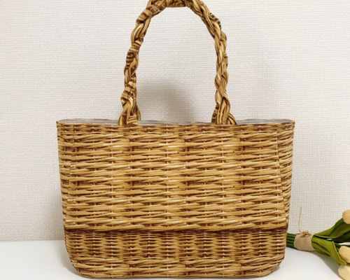 思わず二度見！カゴ風バッグ（Lサイズ）ショルダータイプ かごバッグ