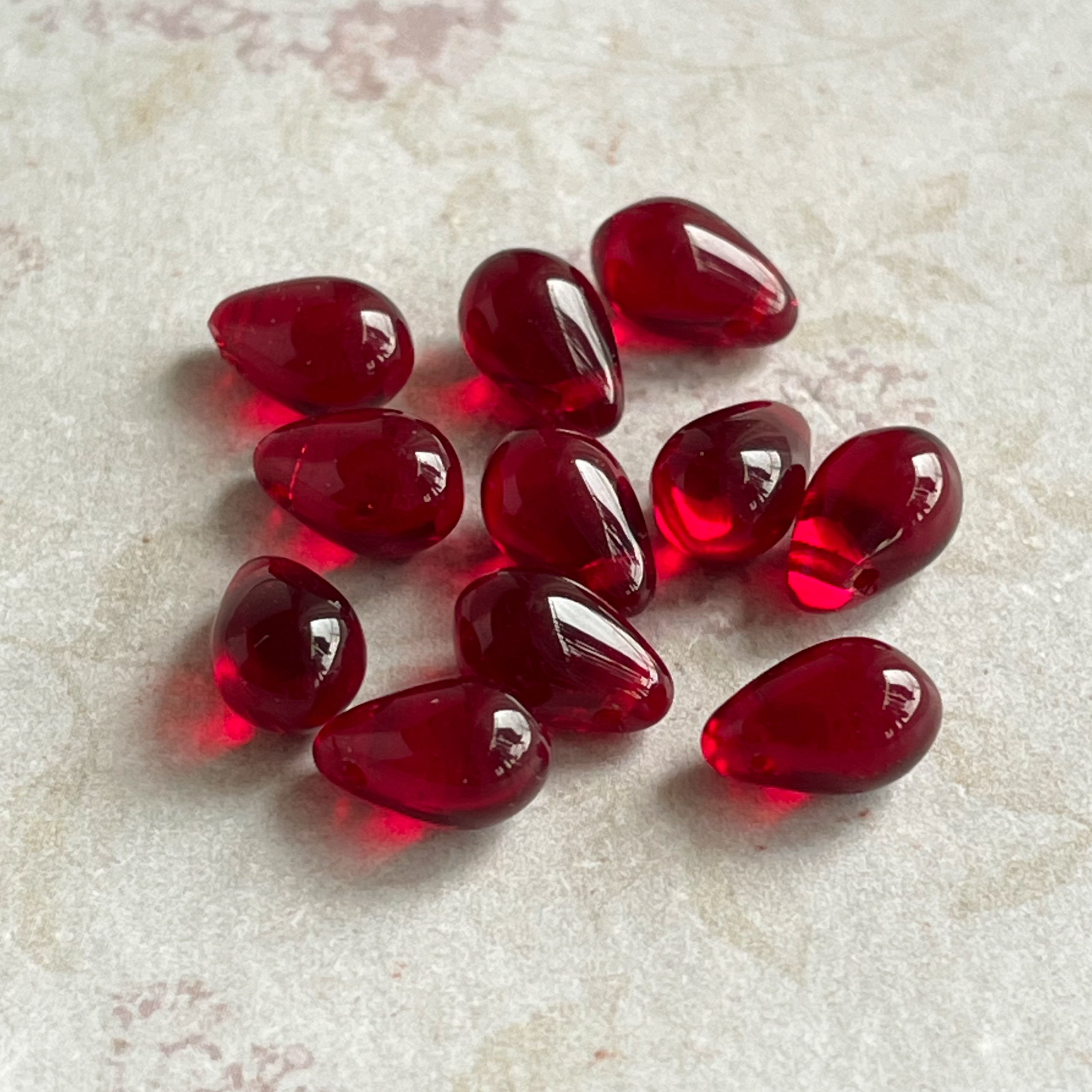 ☆【アソート】 トロールビーズ 6点 レッド 赤 花 イエロー 柄 模様 夏 ☆【アソート】 トロールビーズ 6点 レッド 赤 花 イエロー 柄