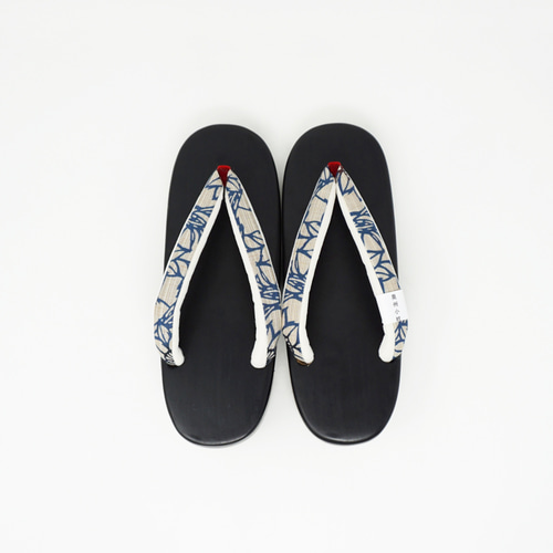 女性下駄 黒サバキ(捌き) 高右近下駄 奥州小紋花緒 赤坪 サンダル 履匠  