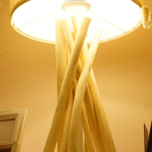DRIFT WOOD TABLE LAMP 流木テーブルランプ LED電球付 ビーチカフェ 流木インテリア Type-A 9枚目の画像