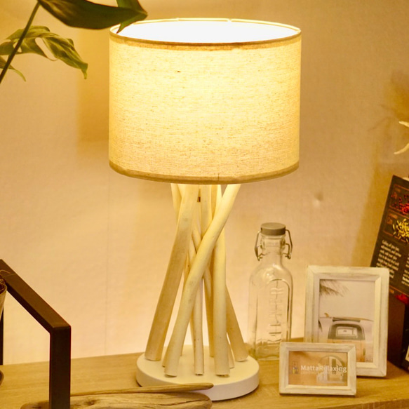 DRIFT WOOD TABLE LAMP 流木テーブルランプ LED電球付 ビーチカフェ 流木インテリア Type-A 4枚目の画像