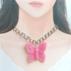 《新作》蝶のペンダント《きみどり色·ピンク》 9枚目の画像