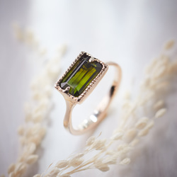 アウトレット] グリーントルマリンのK10リング (K10ゴールド/天然石  