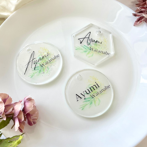 クリア レジン 席札 選べる形、選べる柄 その他オーダーメイド aoiro