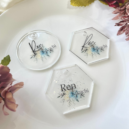 クリア レジン 席札 選べる形、選べる柄 その他オーダーメイド aoiro
