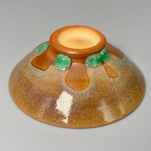 虫明焼 灰釉彩貫入盃(翡翠・黒井博史作) 酒器 盃 食器 陶器 焼物