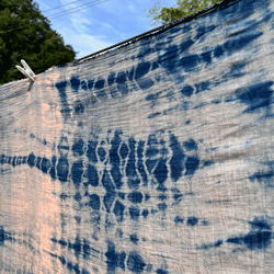藍と柿渋重ね染め生地K23052 10枚目の画像