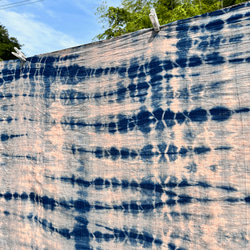 藍と柿渋重ね染め生地K23052 7枚目の画像