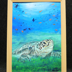 【原画】ウミガメの旅立ち 油絵 絵画【海森のウミガメ】 絵画 HR 通販 16211126｜Creema