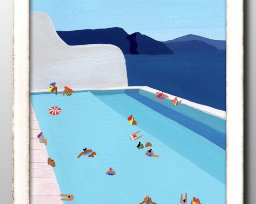 sweet pool 複製原画　ポスター　A3サイズ 8170□アートポスター 絵画 A3サイズ『川瀬巴水 江の島