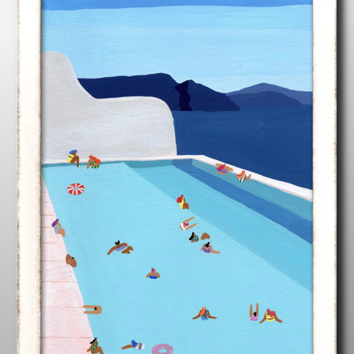 sweet pool A3ポスター 7枚セット 13861 ポスター 絵画 A3サイズ『夏 プール サマー ハワイ』アート