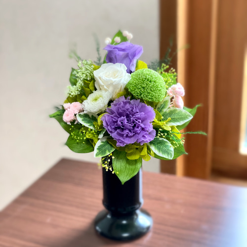 オーダー受付 仏花 プリザーブドフラワー 一基or一対 cbeedcb7a84c382f57e0475d81c845
