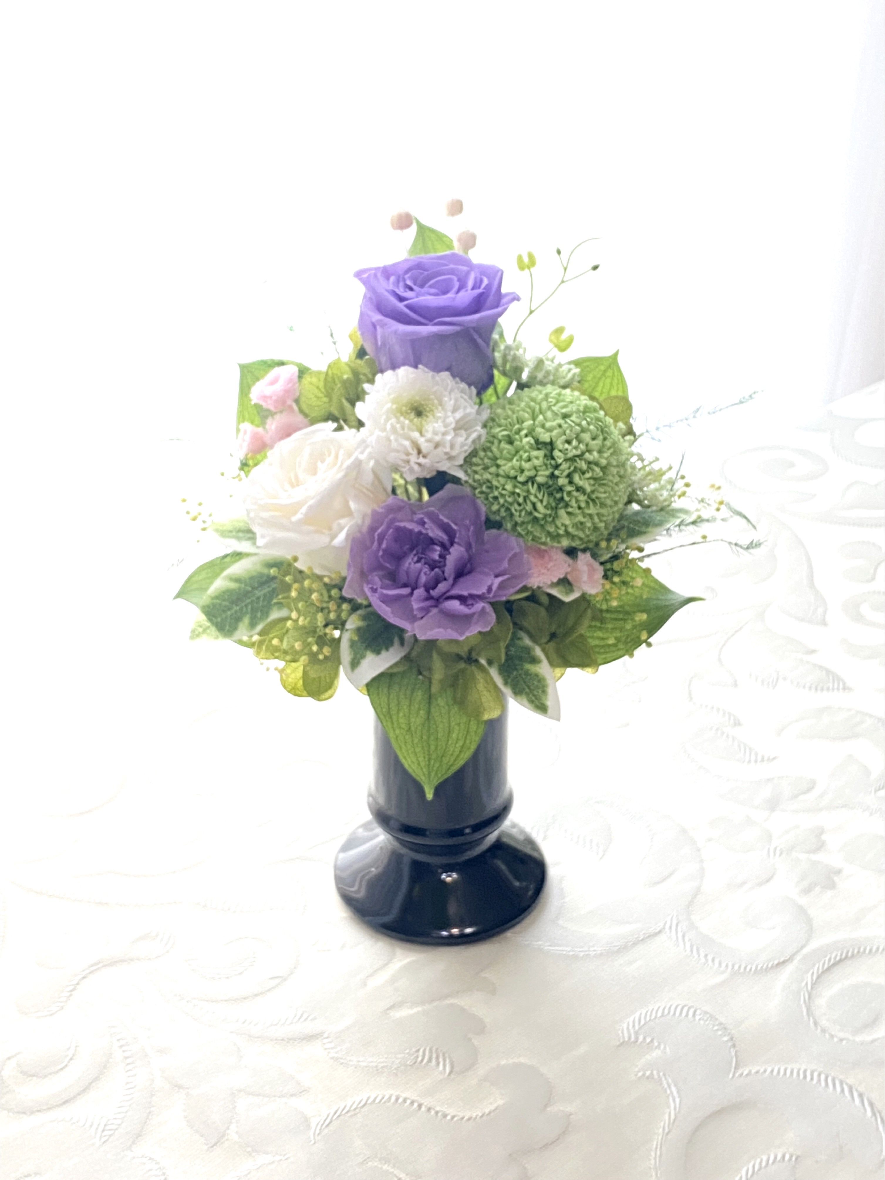 プリザーブドフラワー仏花一対 大きめサイズ