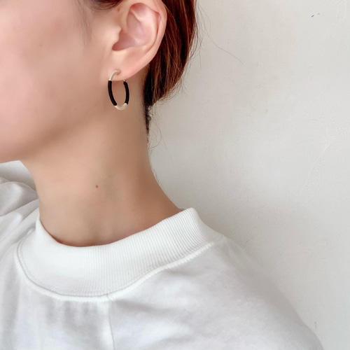 使い道色々！四角フープピアスバンブー BAMBOO バイカラー ànuke online store（アンヌーク） / Bamboo Hoop Pierce(Medium