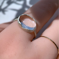 【受注制作】透明なクリスタルクォーツ　水晶のsilver ring 7枚目の画像