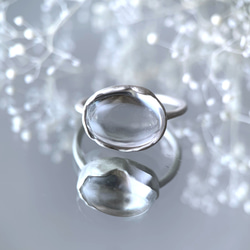 【受注制作】透明なクリスタルクォーツ　水晶のsilver ring 1枚目の画像