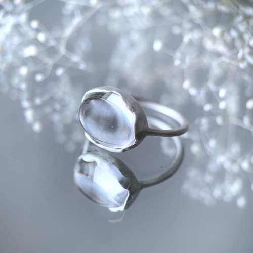 受注制作】透明なクリスタルクォーツ 水晶のsilver ring 指輪・リング