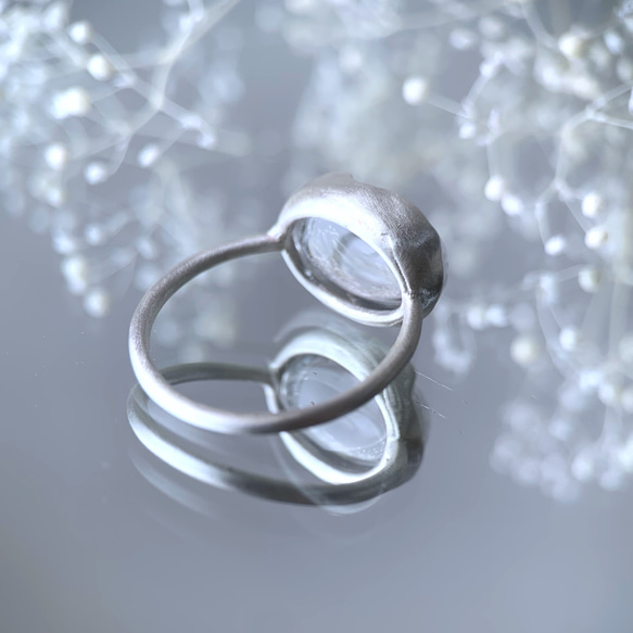 【受注制作】透明なクリスタルクォーツ　水晶のsilver ring 5枚目の画像
