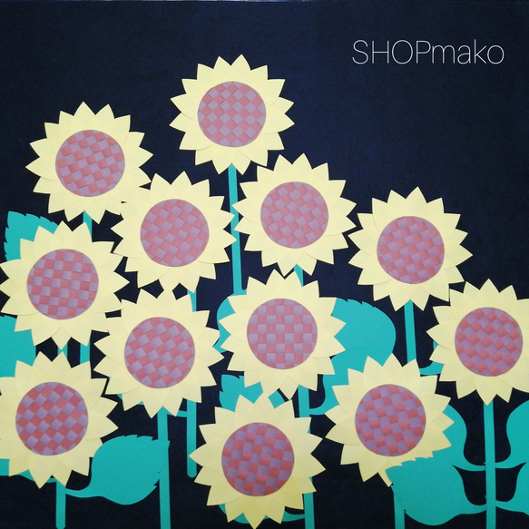 ひまわり　壁飾り　イベント　壁面飾り　季節の花　SHOPmako 1枚目の画像