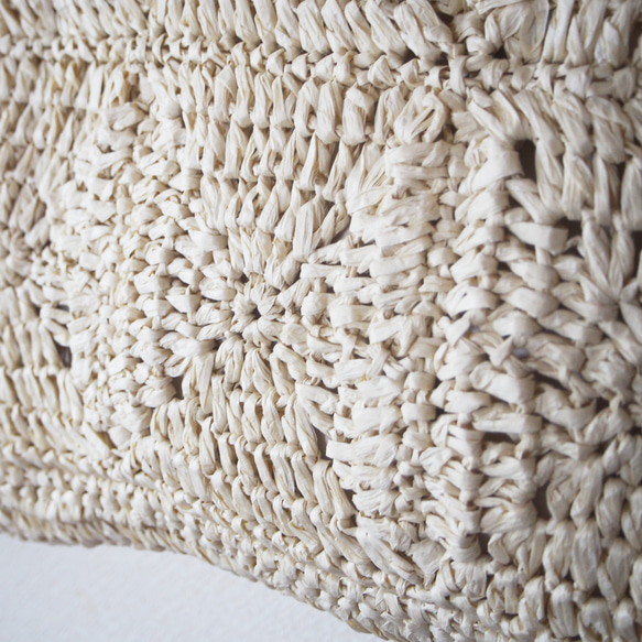 夏の装い・ショルダーバッグ・手編みカゴバック・ケシャ 6枚目の画像