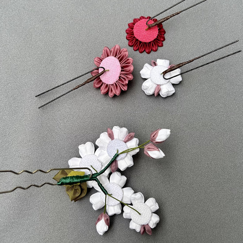 【新品】和かんざし　つまみ細工 Amazon.co.jp: 七五三髪飾りセット つまみ細工 日本髪 かんざし