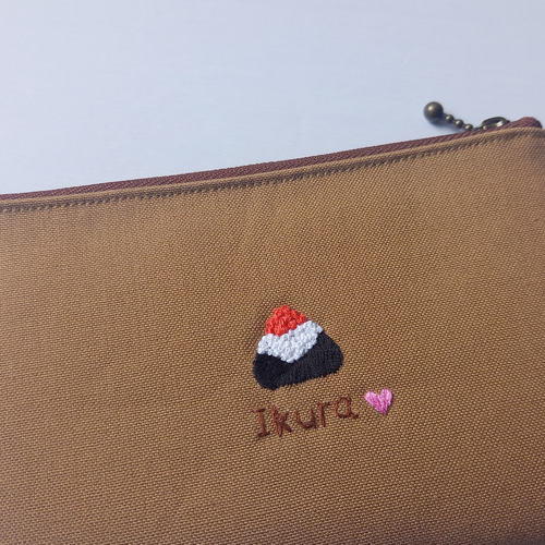 おにぎり刺繍ポーチ☆Dカン付き ポーチ kunokuno 通販 16213946