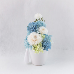 仏花　✧水色✧　プリザーブドフラワー　お供え花　小さめ　メモリアルフラワー　ライトブルー 3枚目の画像