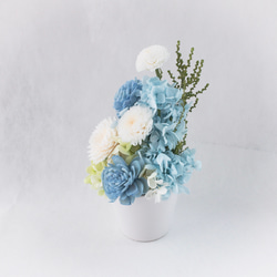 仏花　✧水色✧　プリザーブドフラワー　お供え花　小さめ　メモリアルフラワー　ライトブルー 5枚目の画像