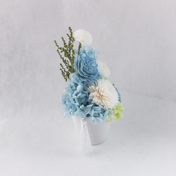 仏花　✧水色✧　プリザーブドフラワー　お供え花　小さめ　メモリアルフラワー　ライトブルー 4枚目の画像