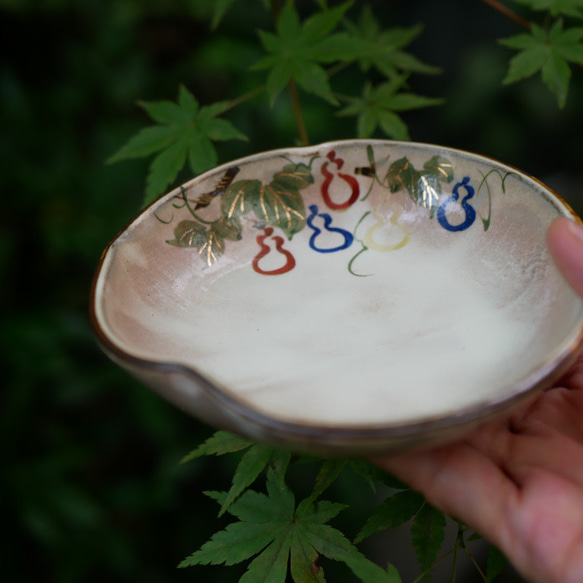 清水焼 瓢箪の装飾 京焼・清水焼 瓢箪型 小鉢 瓢（ふくべ） お椀・ボウル・鉢 Shun