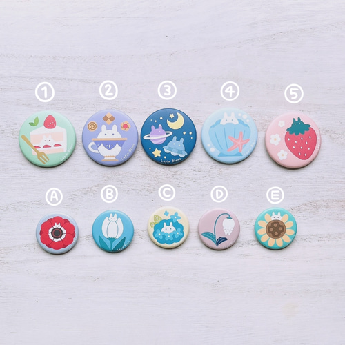 2個セット〗うさぎと┊缶バッチ┊ミニ缶バッチ その他雑貨 𝕃𝔸ℙ𝕀ℕ