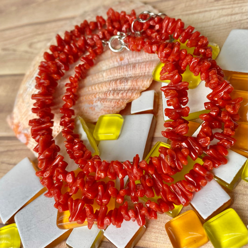 ナチュラルカラーが素晴らしい！天然サンゴネックレス