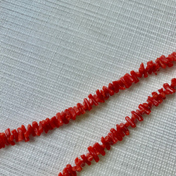 【定番】三月誕生石　《コーラル》赤珊瑚　ナチュラル素材　ネックレス　アジャスター付き　 17枚目の画像