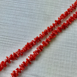 【定番】三月誕生石　《コーラル》赤珊瑚　ナチュラル素材　ネックレス　アジャスター付き　 16枚目の画像