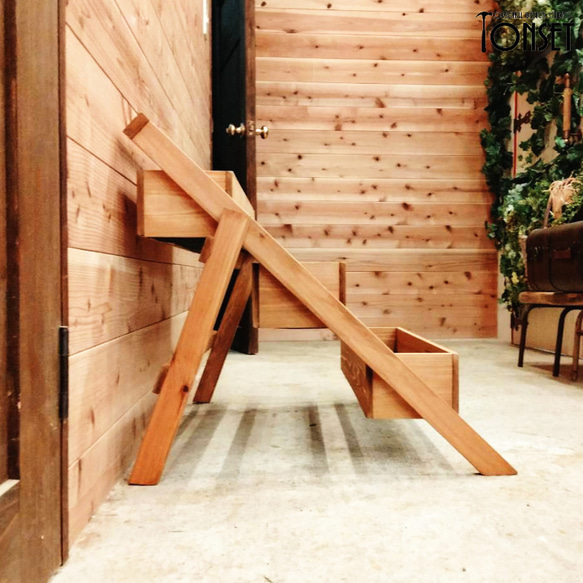 折り畳み式木製3段プランタースタンド オークcol. 5枚目の画像