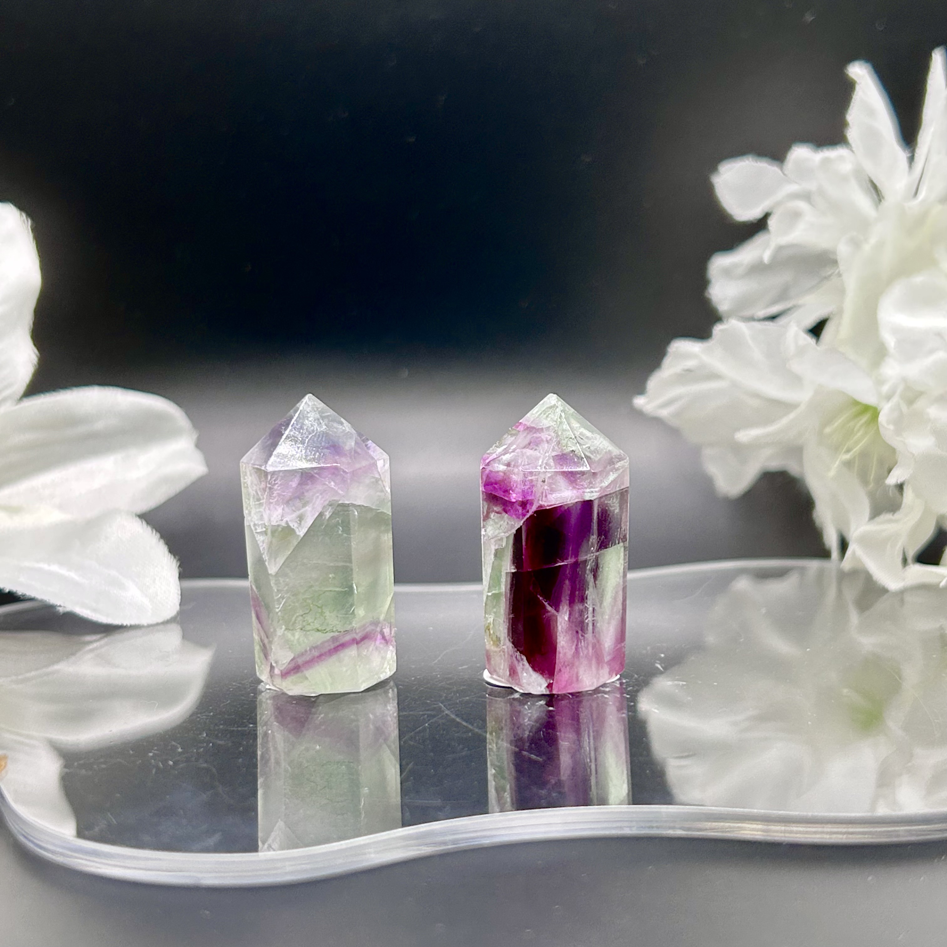 【*tomo*】天然石フローライトのポイント　置物NO.091805 選択】アイリス フローライト（蛍石）ポイント 自立 1個 34~35mm