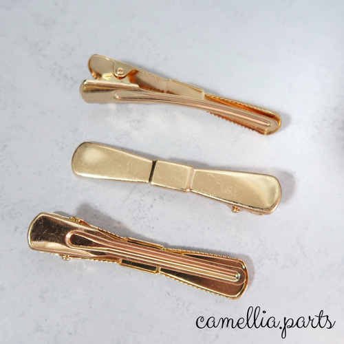 6個【蝶ネクタイ型 ヘアクリップ】やっとこピン ワニクリップ 土台