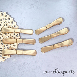 6個【蝶ネクタイ型 ヘアクリップ】やっとこピン ワニクリップ 土台