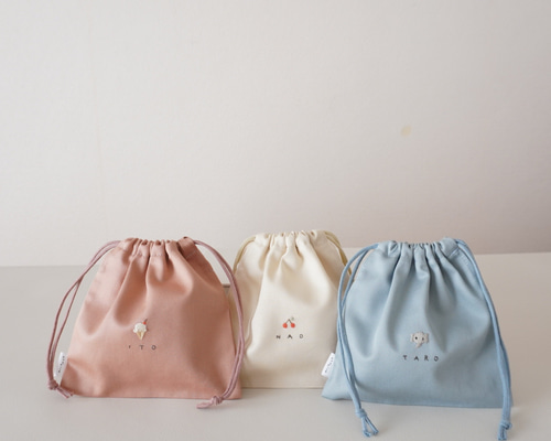 席札 巾着】結婚式 ウェディング コットン巾着 おしゃれ ナチュラル 席