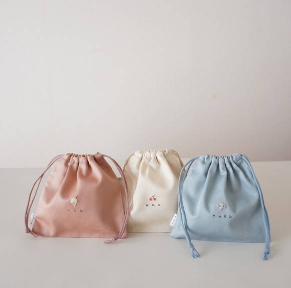 名入れ 選べるデザイン】 ミニ巾着 ｜ 席札 ｜プチギフト｜巾着袋