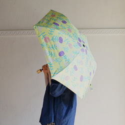 UVカット折りたたみ傘 floweryellow 紫外線99.9%カット 晴雨兼用 163461 竹ハンドル 日傘 雨傘 12枚目の画像