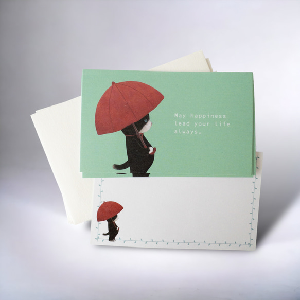 メッセージカード封筒セット（雨降り子猫） 7枚目の画像