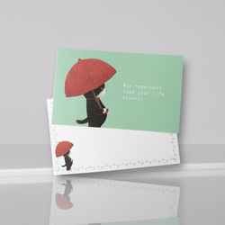 メッセージカード封筒セット（雨降り子猫） 4枚目の画像