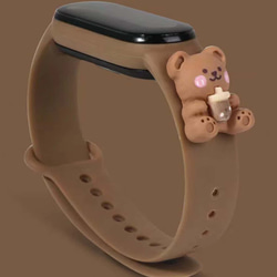 熊デコレーション 腕時計バンド Xiaomi Watch 対応 Apple Watch スマートウォッチ 2枚目の画像