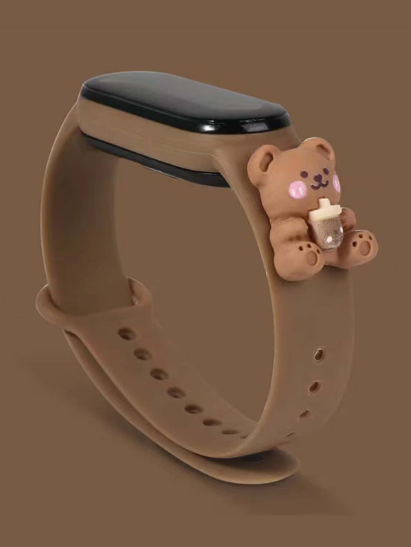 熊デコレーション 腕時計バンド Xiaomi Watch 対応 Apple Watch スマートウォッチ 2枚目の画像