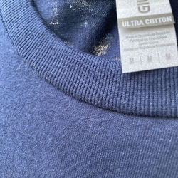 1985 size M 襤褸　リメイク　tシャツ 藍染め　藍染　筒描き　印半纏　古布　パッチワーク　刺し子　ヴィンテージ 6枚目の画像