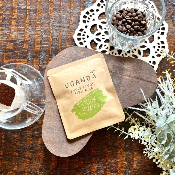 100%オーガニックコーヒー（ウガンダ産）ドリップバッグ5個セット 1枚目の画像