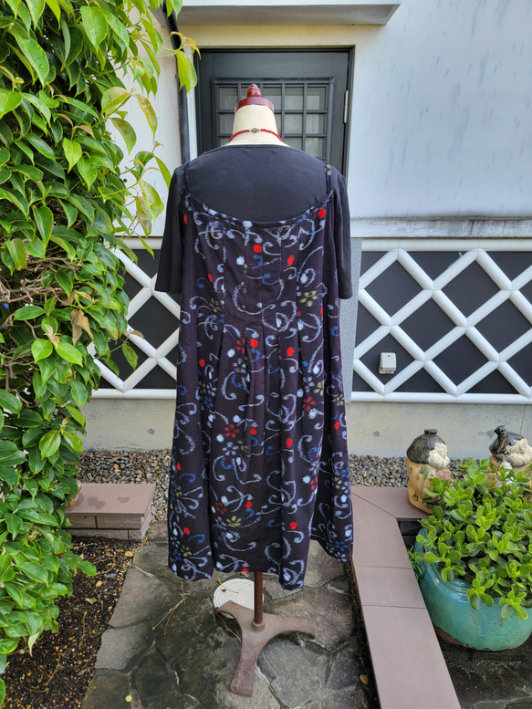 着物リメイク　古布　手作り　久留米絣　キャミワンピ 