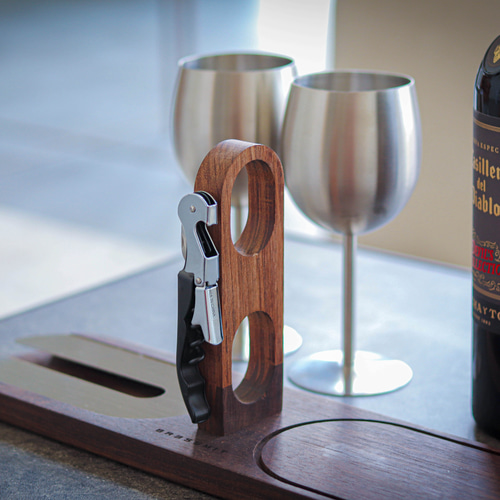 ラスティック ウォルナット]ワインボトルラック・ワイングラス収納